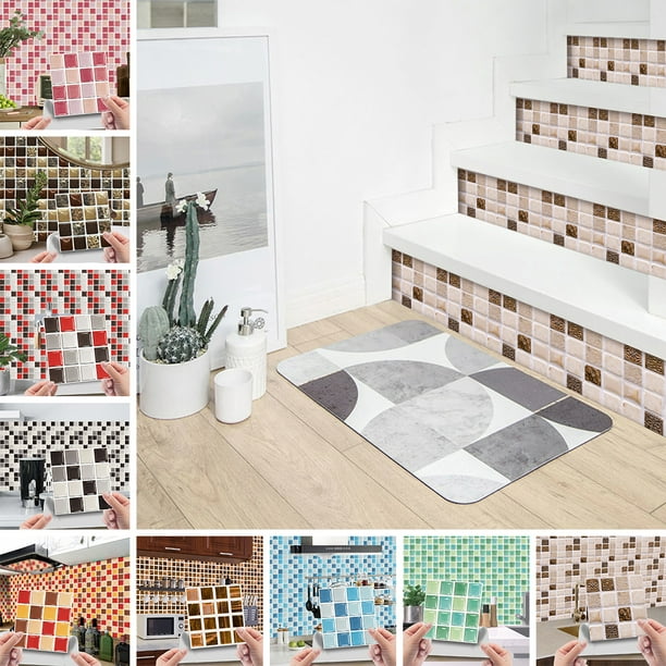 Peel & Stick Backsplash Mosaic Tile Wall Sticker for Bathroom Kitchen 4*4" 40PCS 